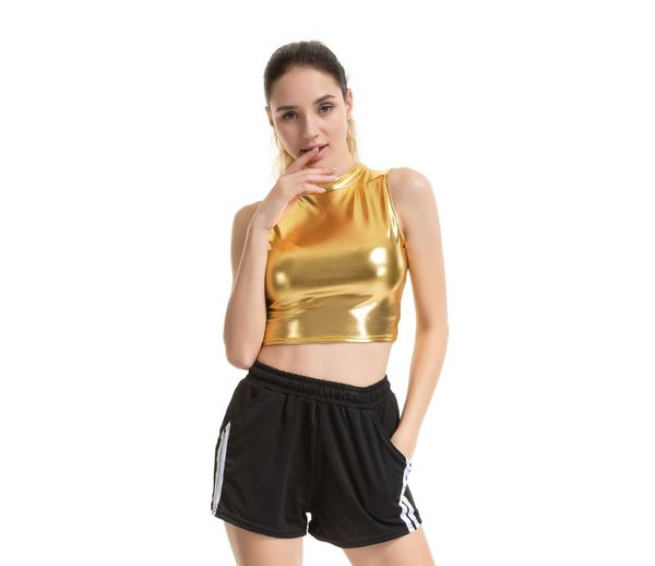 womens summer desinger slim vest metal solid color sleeveless female clothing dance fashion style casual apparel, White
womens summer desinger slim vest metal solid color sleeveless female clothing dance fashion style casual apparel, White