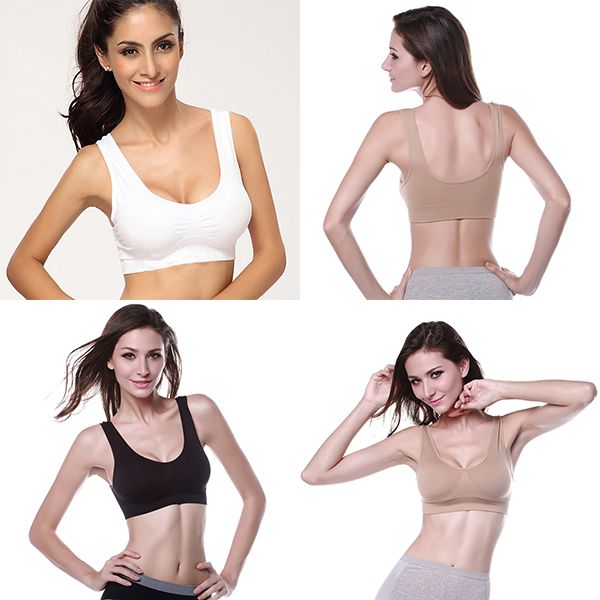 women's high-quality blusas yoga sports wear bras for running gym shake proof underwear seamless fitness crop sleep bralette, White;black
women's high-quality blusas yoga sports wear bras for running gym shake proof underwear seamless fitness crop sleep bralette, White;black