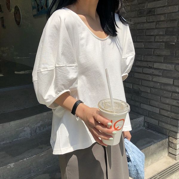 2020 summer barney home loose rive all-match r pure women's ins cotton t-shirt jacket cotton t-shirt, White
2020 summer barney home loose rive all-match r pure women's ins cotton t-shirt jacket cotton t-shirt, White
