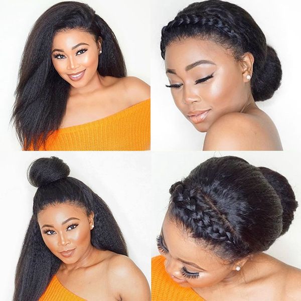 kinky straight glueless 360 lace frontal human hair wigs brazilian lace wig 130% density coarse yaki virgin hair wig, Black;brown
kinky straight glueless 360 lace frontal human hair wigs brazilian lace wig 130% density coarse yaki virgin hair wig, Black;brown