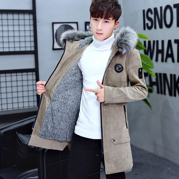 new autumn and winter flannel and men's cotton clothes, autumn winter mid-long coat, korean version, 2019, Tan;black 
new autumn and winter flannel and men's cotton clothes, autumn winter mid-long coat, korean version, 2019, Tan;black