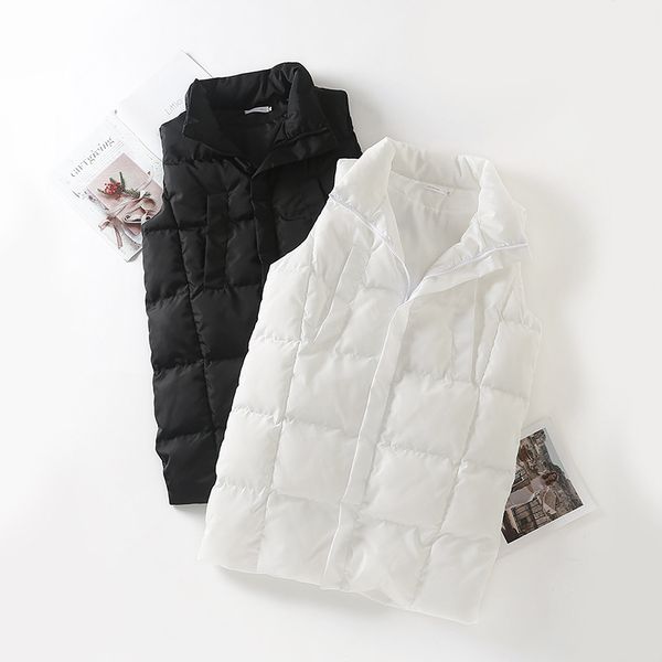 new women plus size xl-5xl winter padded vest sleeveless jacket pocket coat waistcoat turn down collar white warm thick vests, Black;white
new women plus size xl-5xl winter padded vest sleeveless jacket pocket coat waistcoat turn down collar white warm thick vests, Black;white
