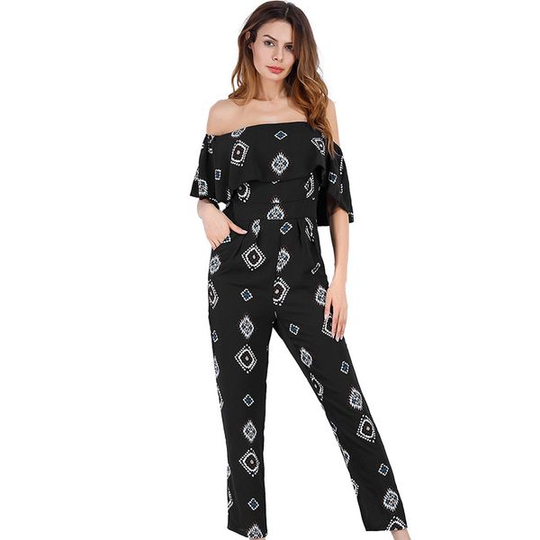 spring 2020 amazon womens high waist ruffles pants european and american cross-border chiffon printed jumpsuit women, Black;white
spring 2020 amazon womens high waist ruffles pants european and american cross-border chiffon printed jumpsuit women, Black;white