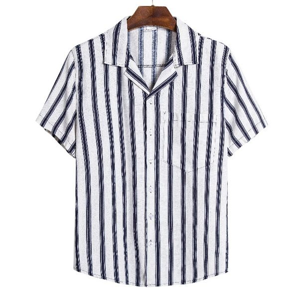 2020 new style men cotton linen stripe short sleeve shirt teenager leisure fashion shirt, White;black
2020 new style men cotton linen stripe short sleeve shirt teenager leisure fashion shirt, White;black