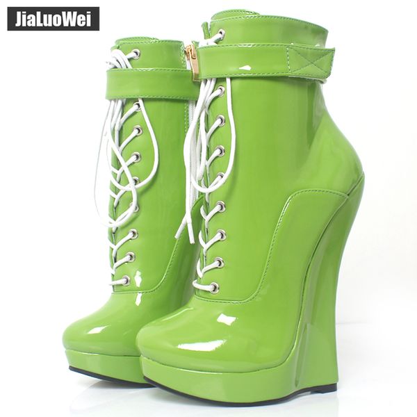 jialuowei women fetish super high 18cm super wedge heel pointed toe zipper cross-tied ankle ballet boots plus size, Black
jialuowei women fetish super high 18cm super wedge heel pointed toe zipper cross-tied ankle ballet boots plus size, Black