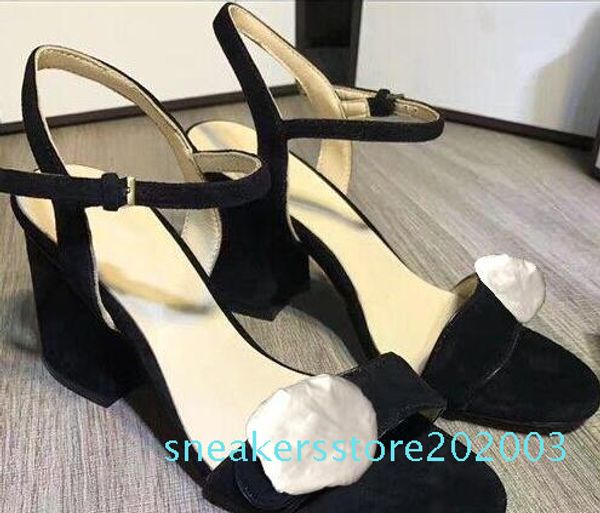 2019 classic high heeled sandals coarse heel leather luxury designer suede woman shoes metal buckle for parties occupation sanda s03, Black
2019 classic high heeled sandals coarse heel leather luxury designer suede woman shoes metal buckle for parties occupation sanda s03, Black