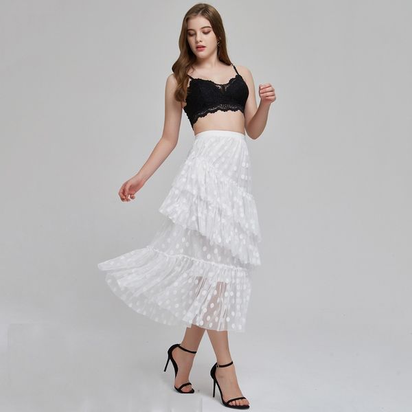 fashion vintage ball gown women sweet girls polka dot mesh long skirt tulles female casual bottoms high waist ruffles skirts, Black
fashion vintage ball gown women sweet girls polka dot mesh long skirt tulles female casual bottoms high waist ruffles skirts, Black