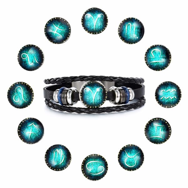 new 12 constellation luminous bracelet men leather bracelet charm bracelets for men boys women girl jewelry accessories gifts, Golden;silver
new 12 constellation luminous bracelet men leather bracelet charm bracelets for men boys women girl jewelry accessories gifts, Golden;silver