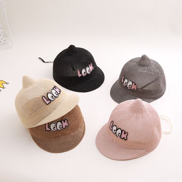 baby hat summer cap breathable children sun hat cute straw, Yellow 
baby hat summer cap breathable children sun hat cute straw, Yellow