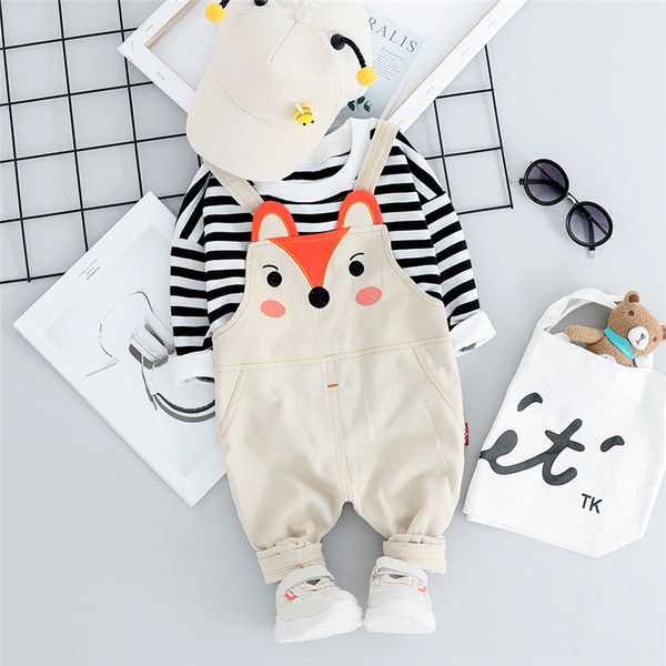 hylkidhuose 2019 autumn toddler infant clothing sets baby boys girls clothes suits stripe t shirt bib pants children costume t200404, White 
hylkidhuose 2019 autumn toddler infant clothing sets baby boys girls clothes suits stripe t shirt bib pants children costume t200404, White