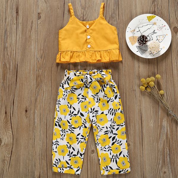 6m-4y girls set infant baby kid girl sunflower print strap vest +pants outfits set clothes summer fashion sleeveless clothes, White
6m-4y girls set infant baby kid girl sunflower print strap vest +pants outfits set clothes summer fashion sleeveless clothes, White