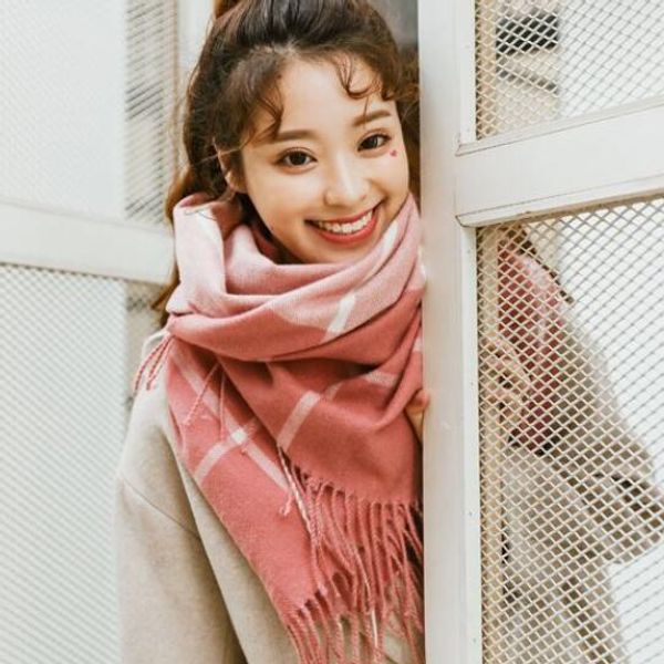 scarf female japanese autumn and winter british plaid tassel large shawl korean version knitting blended scarf student ins wind, Blue;gray
scarf female japanese autumn and winter british plaid tassel large shawl korean version knitting blended scarf student ins wind, Blue;gray