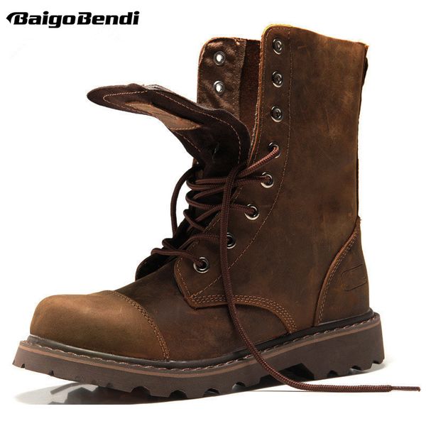genuine leather mens round toe lace up mid-calf boots work safety soldiers ridding boots man winter snow, Black
genuine leather mens round toe lace up mid-calf boots work safety soldiers ridding boots man winter snow, Black