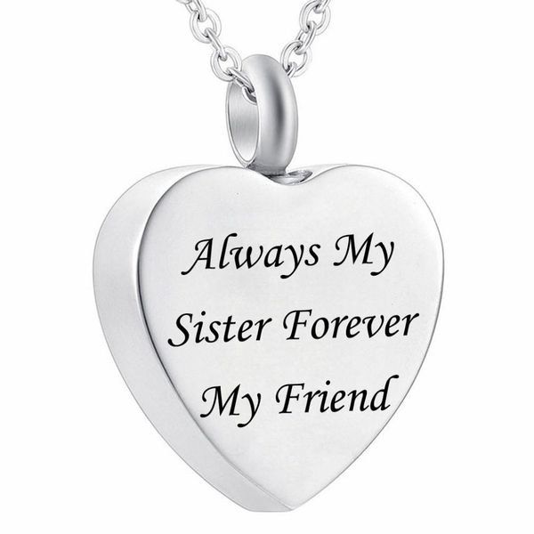engraved always my sister forever my friend memorial urn pendant round necklace heart ashes keepsake cremation jewelry, Silver
engraved always my sister forever my friend memorial urn pendant round necklace heart ashes keepsake cremation jewelry, Silver