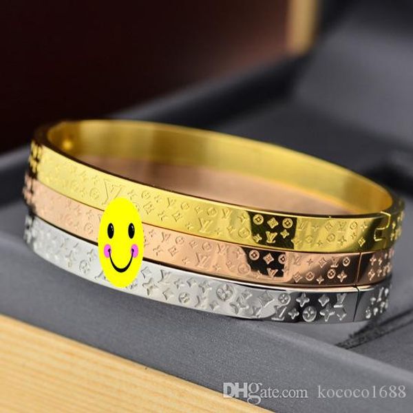 316l titanium steel bracelets rose gold bangles women sliver men gold hasp bracelet couple jewelry, Black
316l titanium steel bracelets rose gold bangles women sliver men gold hasp bracelet couple jewelry, Black