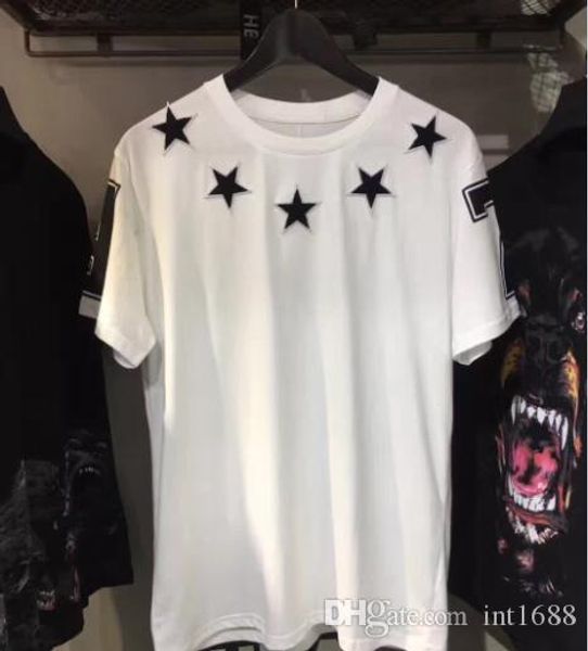 

summer new fashion brand clothing t shirt men digital printing neck embroidery among the stars short sleeve t shirt men casual t-shirts, White;black