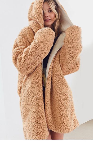 hooded both sides wear winter jacket women oversized faux lambswool fur coat thicken hairly soft outwear female winter coats, Black
hooded both sides wear winter jacket women oversized faux lambswool fur coat thicken hairly soft outwear female winter coats, Black