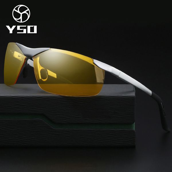 sunglasses yso night vision glasses men aluminium magnesium frame polarized goggles for car driving anti glare 6806, White;black
sunglasses yso night vision glasses men aluminium magnesium frame polarized goggles for car driving anti glare 6806, White;black