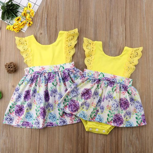 2018 toddler kid baby girls lace flower yellow sister match romper dress outfits clothes family matching yellow cute summer set, Blue
2018 toddler kid baby girls lace flower yellow sister match romper dress outfits clothes family matching yellow cute summer set, Blue