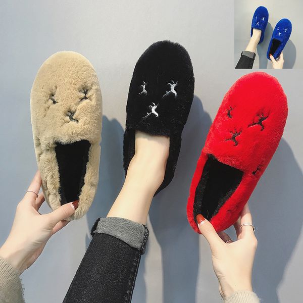 women's winter flat shoes cute slip-on round toe flat shoes embroidered wild lazy home indoor suede casual snow boots, Black
women's winter flat shoes cute slip-on round toe flat shoes embroidered wild lazy home indoor suede casual snow boots, Black