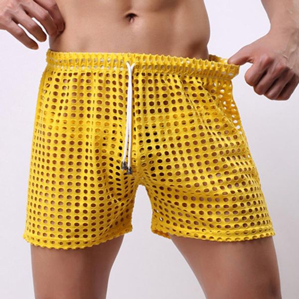 men boxers mesh fishing net boxers see through hollow out drawstring shorts breathable beach shorts men's underwear, Black;white
men boxers mesh fishing net boxers see through hollow out drawstring shorts breathable beach shorts men's underwear, Black;white