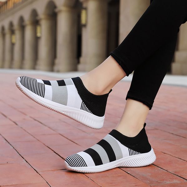 women flat sneakers women's casual vulcanized shoes woman fashion knitted mesh ladies slip on comfort female plus size footwear, Black
women flat sneakers women's casual vulcanized shoes woman fashion knitted mesh ladies slip on comfort female plus size footwear, Black