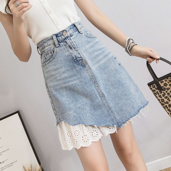 tingyili denim skirts womens summer high waist short mini skirt korean cute jeans skirt with lace, Black
tingyili denim skirts womens summer high waist short mini skirt korean cute jeans skirt with lace, Black
