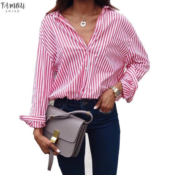 ladies striped long sleeve blouse shirt female loose blusas femme autumn fall casual long sleeve office blouses plus size 5xl, White
ladies striped long sleeve blouse shirt female loose blusas femme autumn fall casual long sleeve office blouses plus size 5xl, White