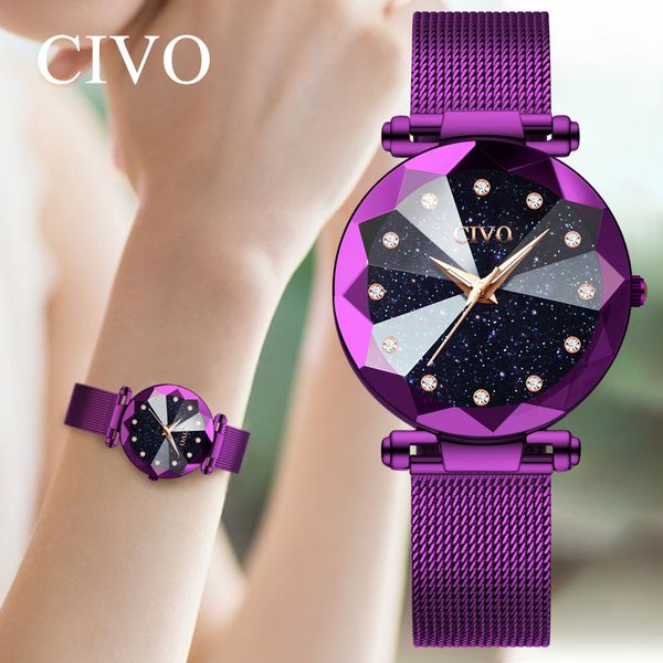 civo diamond ladies watch womens crystal watches for lady fashion slim mesh stainless steel female clock, Slivery;brown
civo diamond ladies watch womens crystal watches for lady fashion slim mesh stainless steel female clock, Slivery;brown
