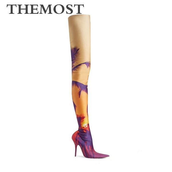 landscape pattern women's over-the-knee boots autumn and winter fashion super high-heeled pointed female boots, Black
landscape pattern women's over-the-knee boots autumn and winter fashion super high-heeled pointed female boots, Black