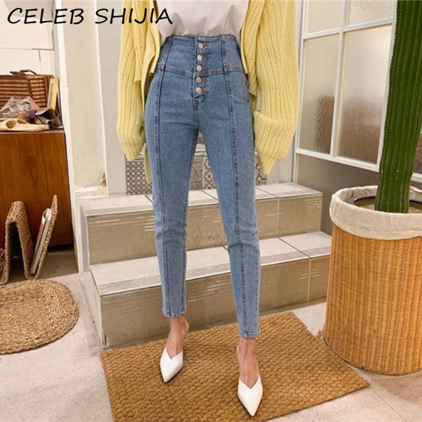 shijia 2020 new summer woman's jeans denim pants single breasted high waist elastic vintage pencil skinny jean mom, Blue
shijia 2020 new summer woman's jeans denim pants single breasted high waist elastic vintage pencil skinny jean mom, Blue