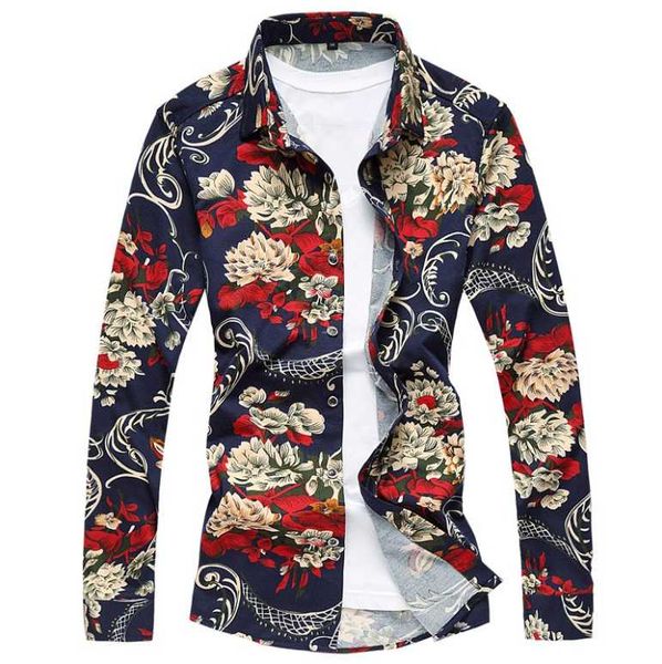 casual shirt for men printed shirt floral brand shirts long sleeve fashion male fit young men trendy modern look gent life, White;black
casual shirt for men printed shirt floral brand shirts long sleeve fashion male fit young men trendy modern look gent life, White;black
