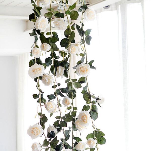 180cm artificial rose flower vine wedding decorative real touch silk flowers with green leaves for home hanging garland decor
180cm artificial rose flower vine wedding decorative real touch silk flowers with green leaves for home hanging garland decor