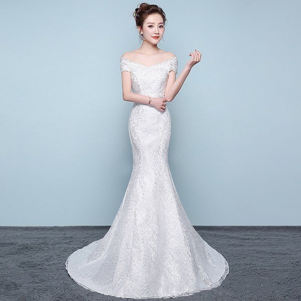 luxury mermaid wedding dresses appliques off the shoulder elegant bride dresses with sweep train vestidos de novia 2020, White
luxury mermaid wedding dresses appliques off the shoulder elegant bride dresses with sweep train vestidos de novia 2020, White