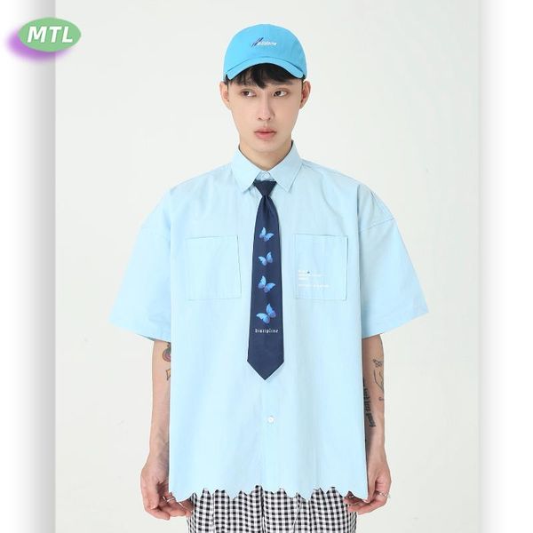 men's dress shirts mtl wear | 2021 butterfly tie all-match loose short sleeve shirt men, White;black
men's dress shirts mtl wear | 2021 butterfly tie all-match loose short sleeve shirt men, White;black