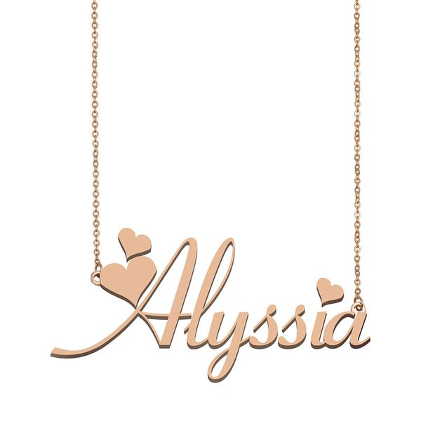 Alyssia Name Necklace Pendant for Women Girlfriend Gifts Custom Nameplate Children Best Friends Jewelry 18k Gold Plated Stainless Steel, Silver
Alyssia Name Necklace Pendant for Women Girlfriend Gifts Custom Nameplate Children Best Friends Jewelry 18k Gold Plated Stainless Steel, Silver