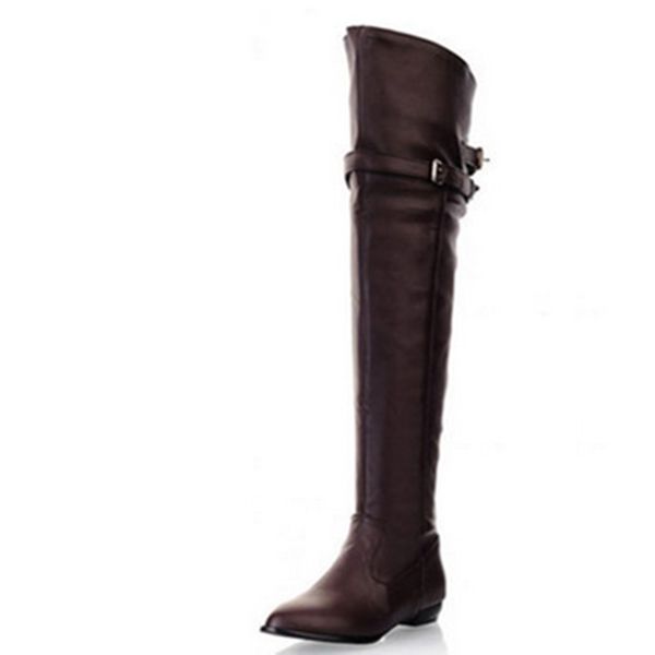 women's buckle knee-motorcycle boot 34-45 long fashion bottes low heel flat booties ladies shoes round toe for winter autumn, Black
women's buckle knee-motorcycle boot 34-45 long fashion bottes low heel flat booties ladies shoes round toe for winter autumn, Black