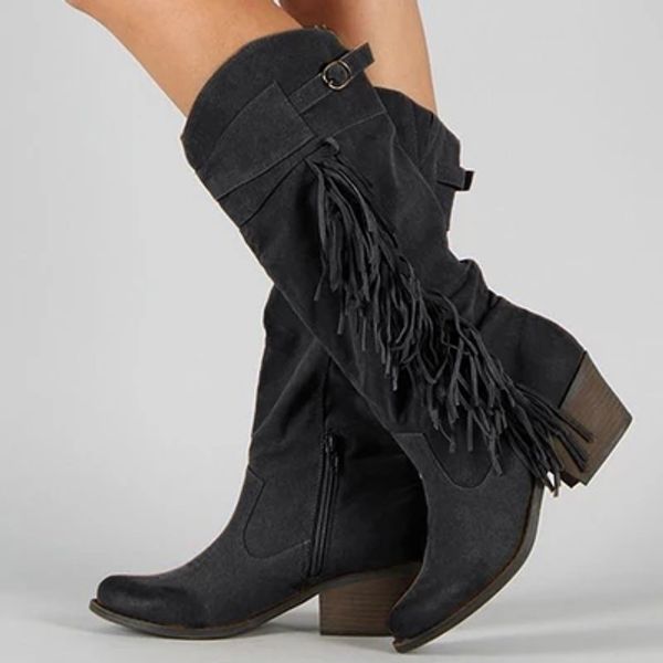 oeak women's boots long with fringe female suede shoes pu leather boots mid-calf for winter simple fashion ing, Black
oeak women's boots long with fringe female suede shoes pu leather boots mid-calf for winter simple fashion ing, Black