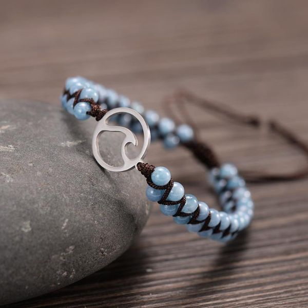 sea wave 4 mm blue stones beaded wrap bracelets stainless steel surf charm men women summer jewelry, Golden;silver
sea wave 4 mm blue stones beaded wrap bracelets stainless steel surf charm men women summer jewelry, Golden;silver
