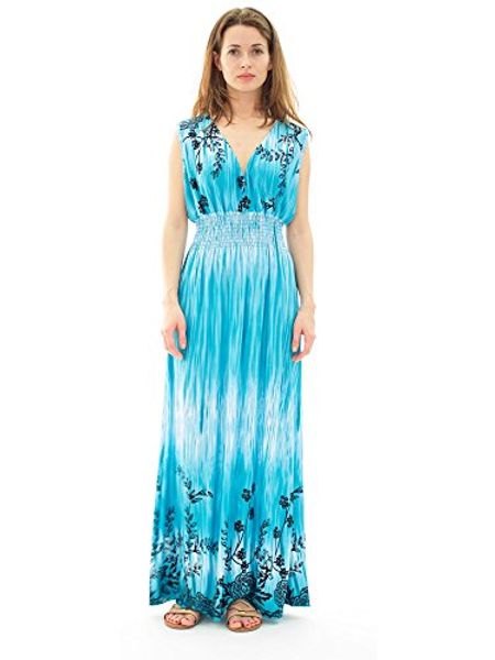 avanti bottega women's casual sleeveless smocked closed back long maxi dress, Black;gray
avanti bottega women's casual sleeveless smocked closed back long maxi dress, Black;gray