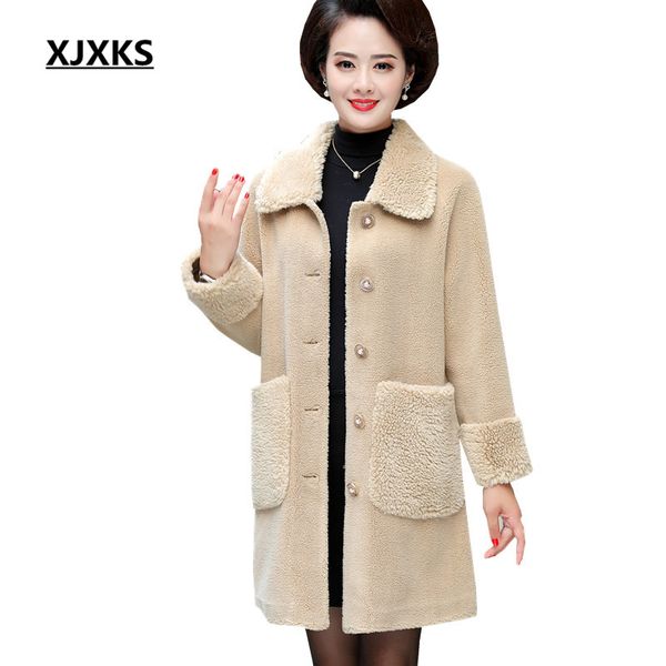 xjxks fashion lapel big pocket plus size women long coat 2019 winter new high-end granular velvet cashmere women woolen coat, Black
xjxks fashion lapel big pocket plus size women long coat 2019 winter new high-end granular velvet cashmere women woolen coat, Black