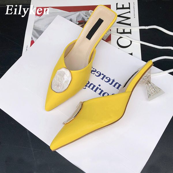 eilyken pu leather crystal decoration slippers woman shoes strange spike heels pointed toe shallow slides sandals, Black
eilyken pu leather crystal decoration slippers woman shoes strange spike heels pointed toe shallow slides sandals, Black