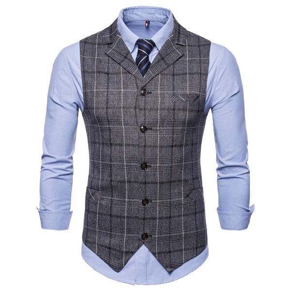xiu luo size 4xl fashion england style casual vests 2019 mens stripe plaid formal blazer vests casual single breasted v-neck, Black;white
xiu luo size 4xl fashion england style casual vests 2019 mens stripe plaid formal blazer vests casual single breasted v-neck, Black;white
