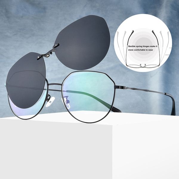 sunglasses optical thin frames round men polarized clip on eyewear fashion ultralight eyeglasses clear replaceable lens charm, Black
sunglasses optical thin frames round men polarized clip on eyewear fashion ultralight eyeglasses clear replaceable lens charm, Black