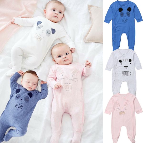 Infant Baby Girls Boys Newborn Cartoon Bear Sleepsuit Romper Jumpsuit Cotton Clothes