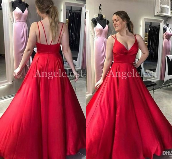 red simple a line prom dresses backless spaghetti straps pleats formal dress evening gowns special occasion vestidos de noiva ogstuff, Black
red simple a line prom dresses backless spaghetti straps pleats formal dress evening gowns special occasion vestidos de noiva ogstuff, Black