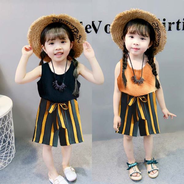 2018 new summer girls clothing sets baby toddler kids girl clothes striped sleeveless blouse +short pants 2pcs suita, White
2018 new summer girls clothing sets baby toddler kids girl clothes striped sleeveless blouse +short pants 2pcs suita, White