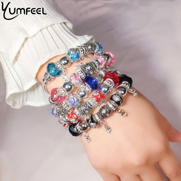 yumfeel brand new diy charm beads bracelet women plated silver bracelet women jewelry gifts, Black
yumfeel brand new diy charm beads bracelet women plated silver bracelet women jewelry gifts, Black