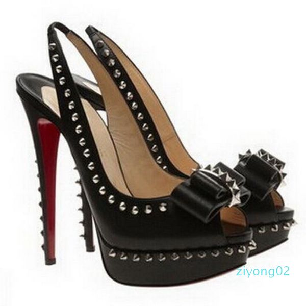 original logo} fashion rivets fish mouth luxury designer red bottom bottoms high heel women dress shoes zz02, Black
original logo} fashion rivets fish mouth luxury designer red bottom bottoms high heel women dress shoes zz02, Black