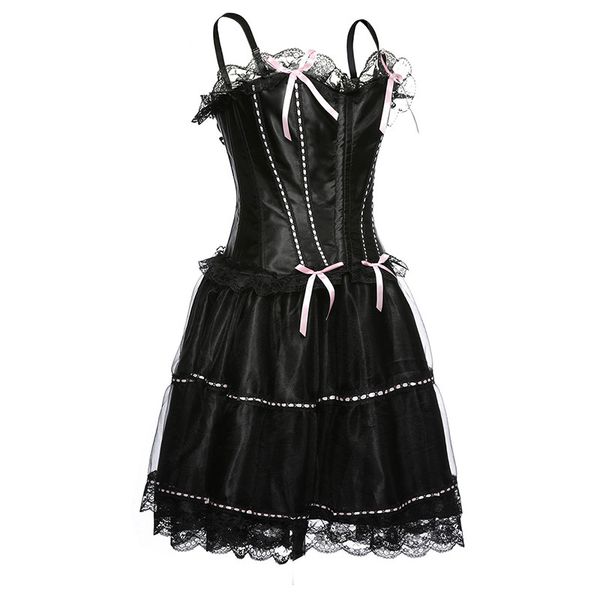 lace up corset dress spaghetti straps pink and red bowknot women bustier steampunk corset with skirt set plus size 5xl 6xl, Black;white
lace up corset dress spaghetti straps pink and red bowknot women bustier steampunk corset with skirt set plus size 5xl 6xl, Black;white